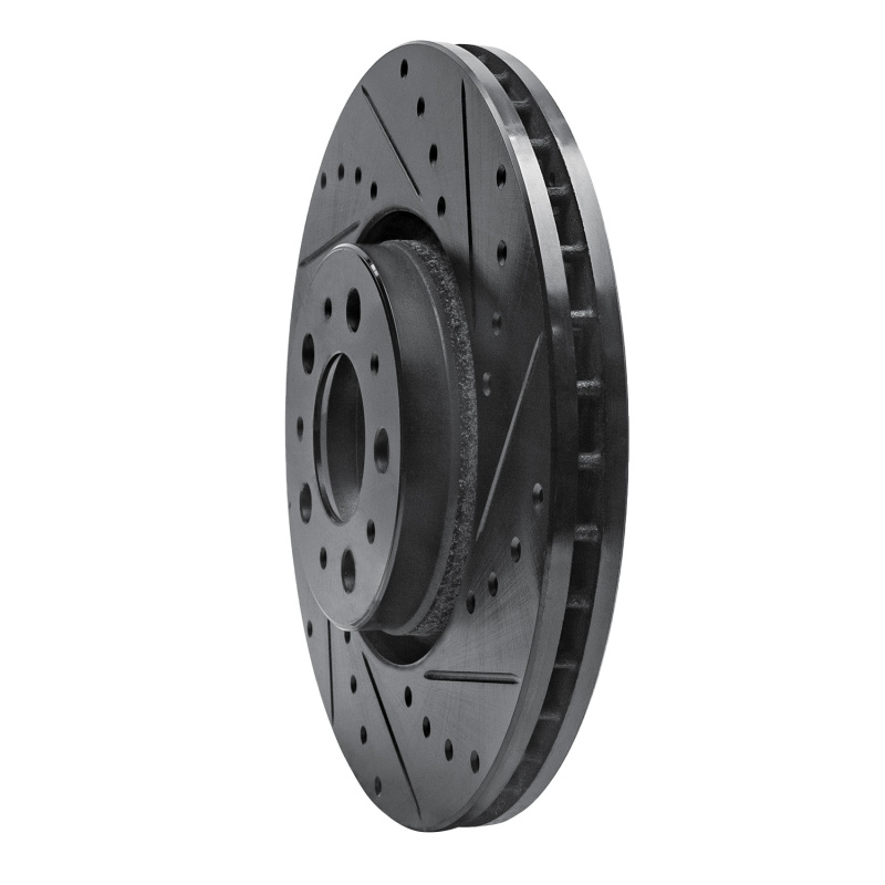 Volvo XC90 Brake Rotor (1) - Front Right - R1 Concepts - Drilled & Slotted - Black - `03-`09